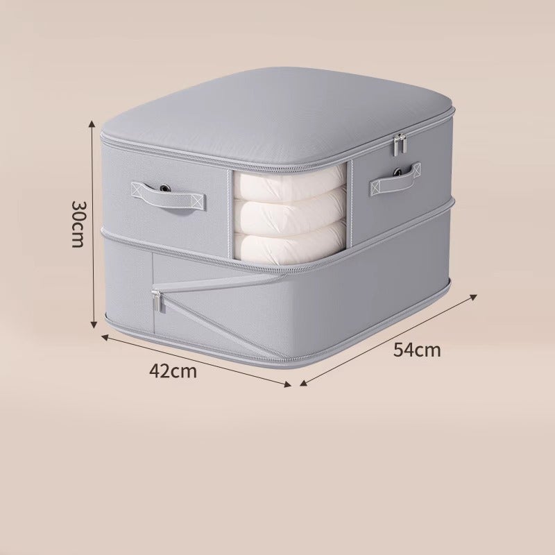Set Da 3 Sacchetti Sottovuoto A Compressione Per Vestiti. Grandi, Grigi, 54x60 Cm. Risparmia Spazio Senza Aspirapolvere!