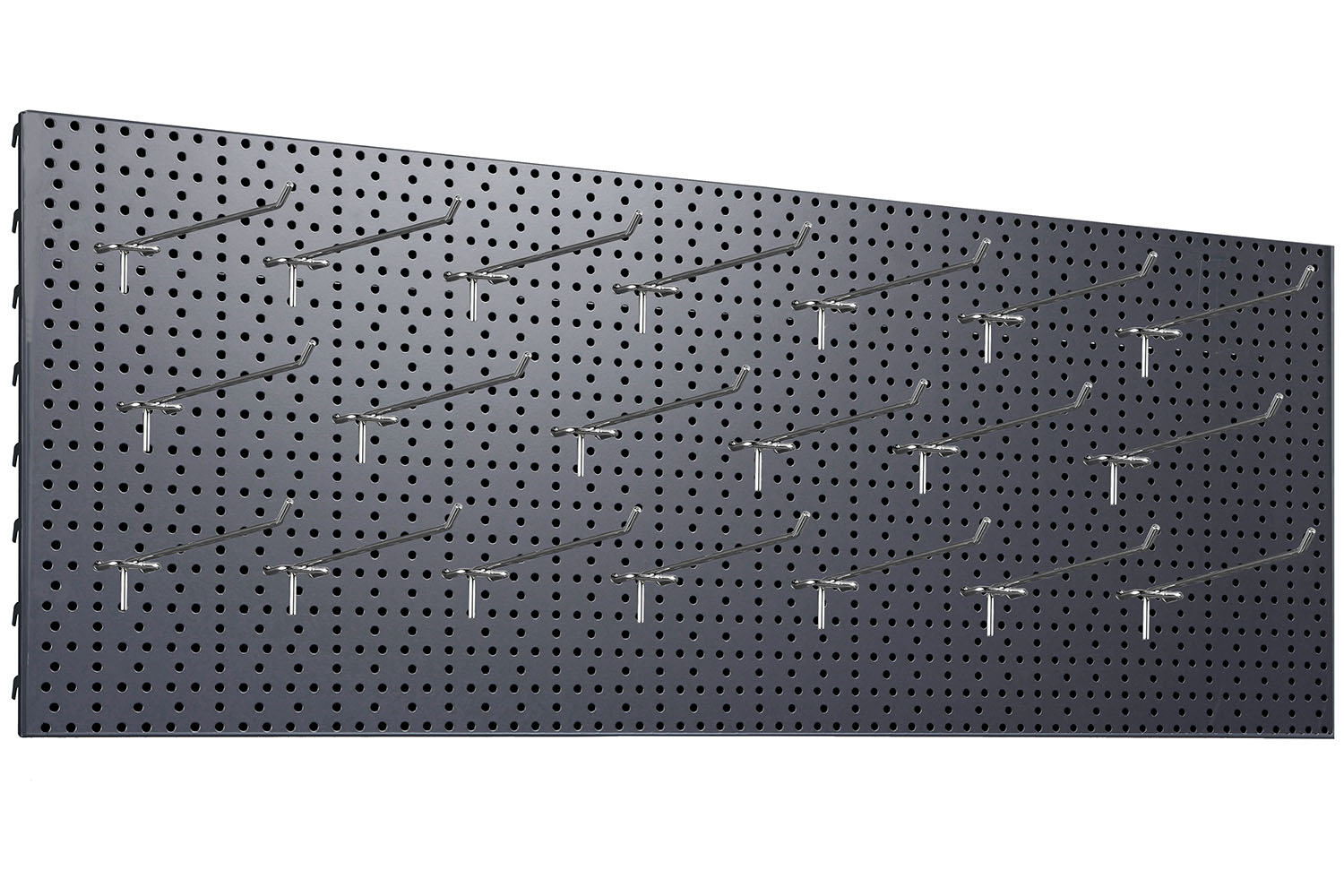Zestaw Tablica warsztatowa 100x40cm ciemny szary + 20x Zawieszki pojedyncze fi4 20cm KTD