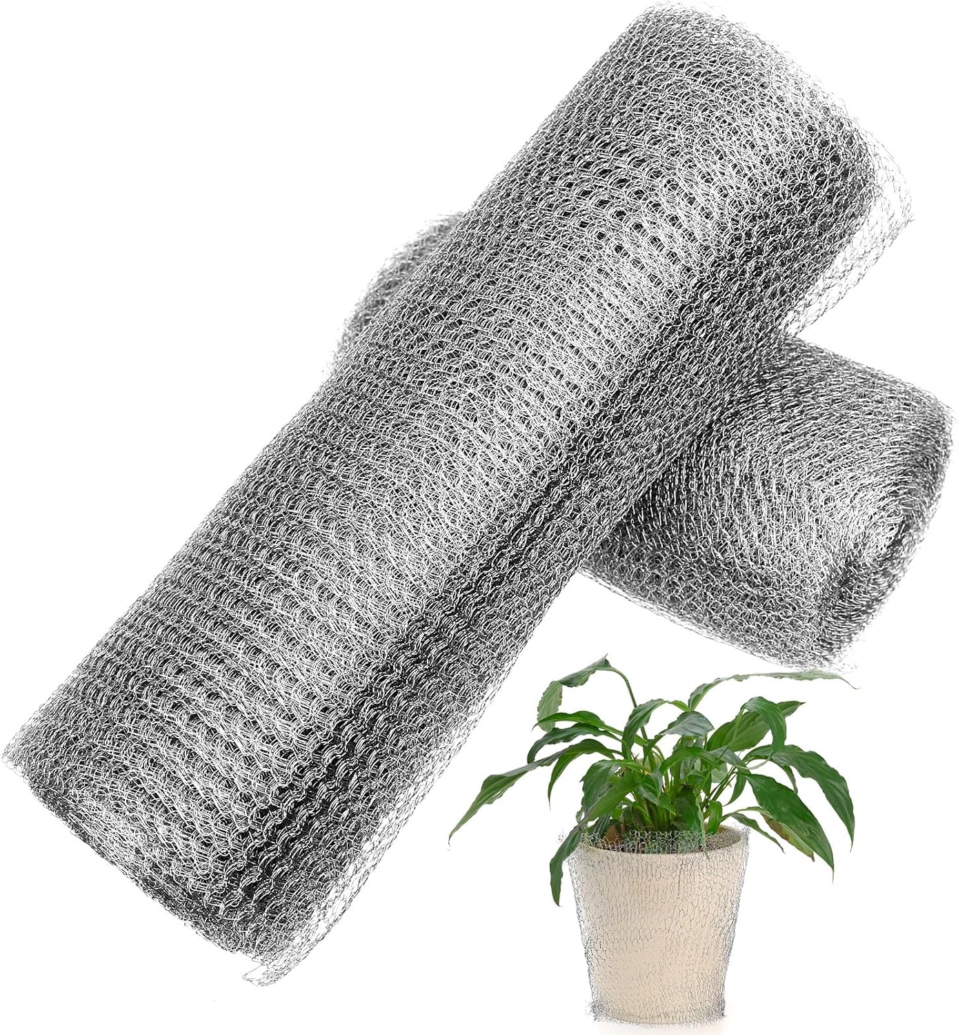 Rete in acciaio inossidabile intrecciata da 12,7 cm x 9 m per lumache, roditori, uccelli, parassiti, topi e giardino - 2