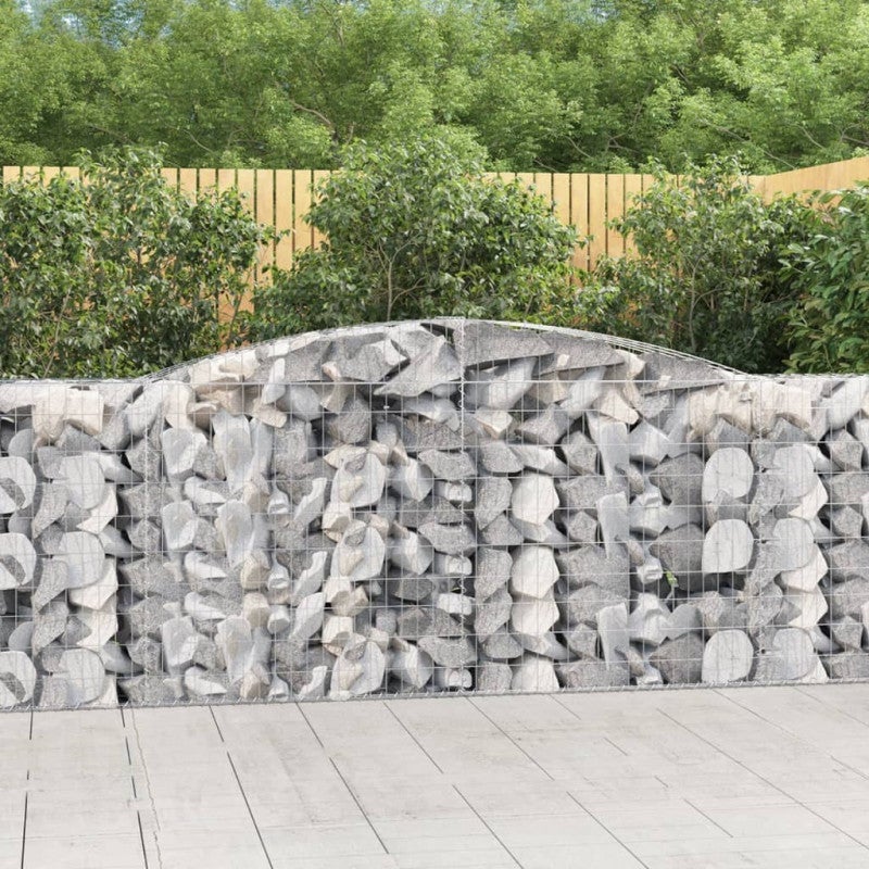 Cesta gaviones forma arco hierro galvanizado 400x50x100/120 cm vidaxl