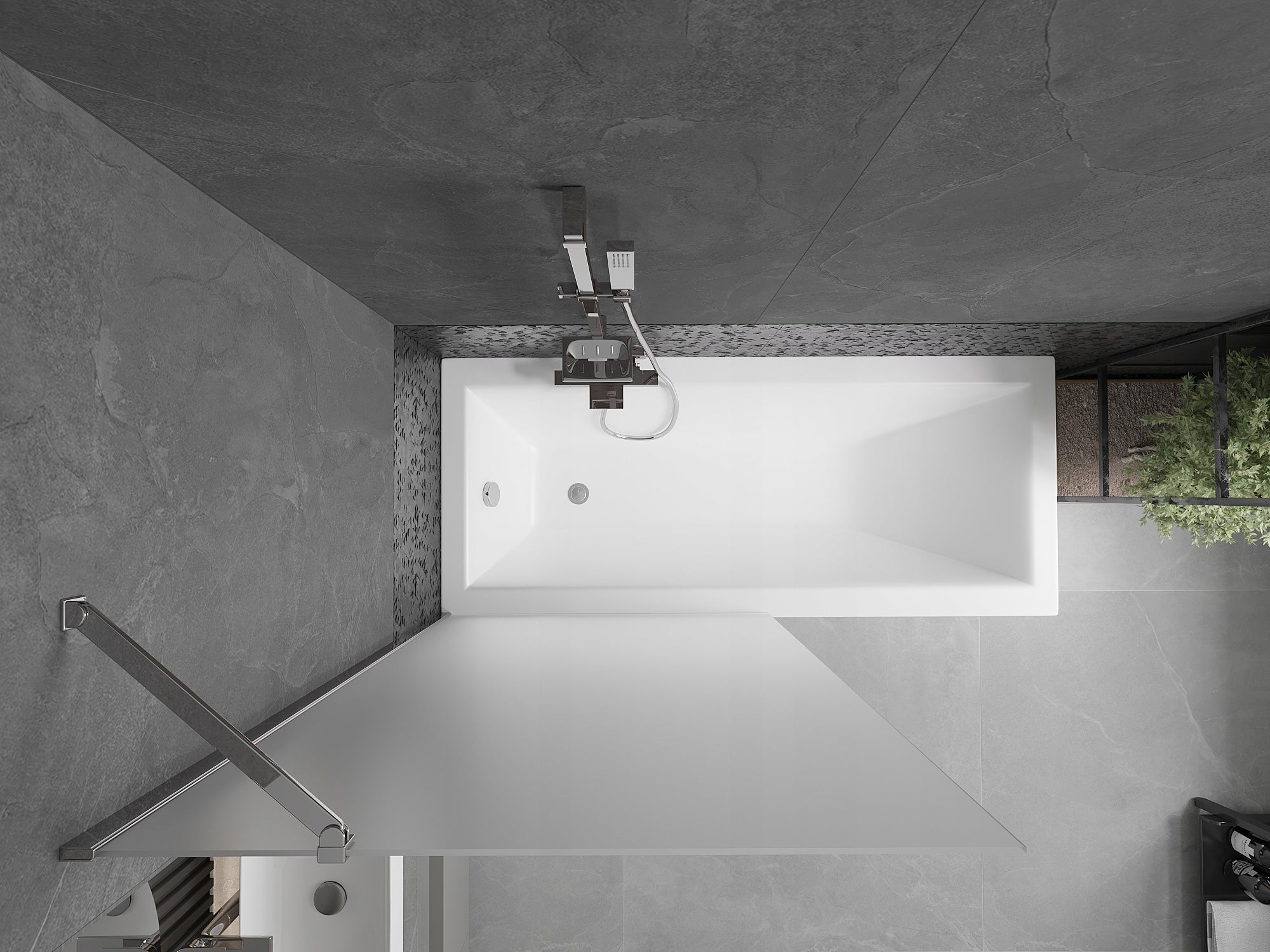 Silla Pare-baignoire fixe, 1 volet, H.150 x l.90 cm, Chromé - 4