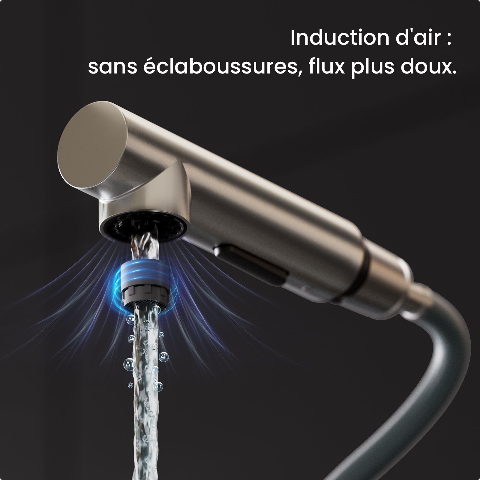 Cecipa Max Mitigeur Cuisine Brossé avec Douchette Robinet Douchette d'évier Extractible à Deux Jets Mitigeur Evier avec Barboteur Démotable,EU Modèle - 5