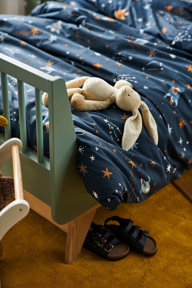 Drap-housse coton, Gaston - Imprimé bleu - 140 x 190 cm - 3