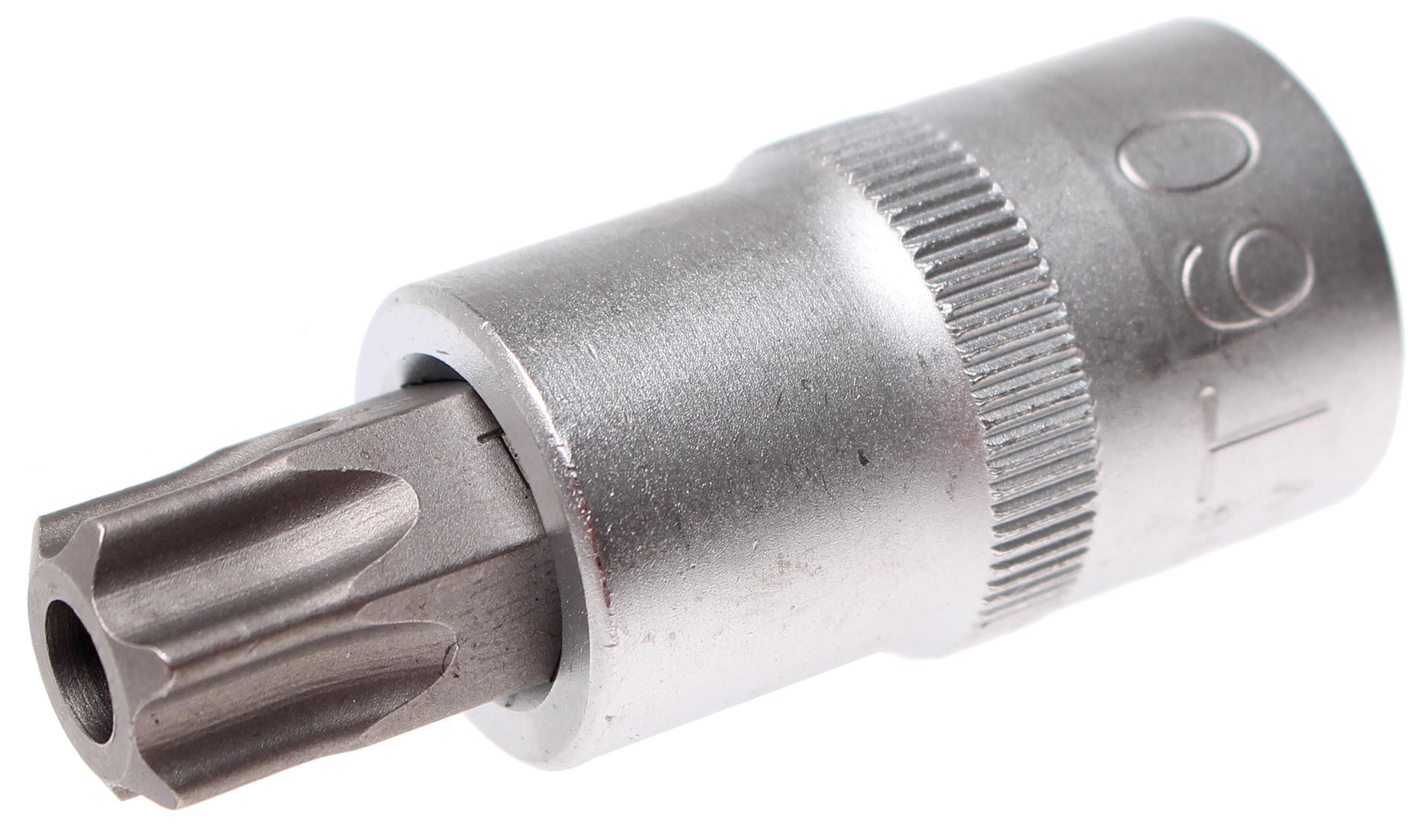 BGS Bit-Nasadka napęd kwadratowy wewnętrzny 12,5 mm (1/2") profil T (do Torx) z otworem T60 - 4376