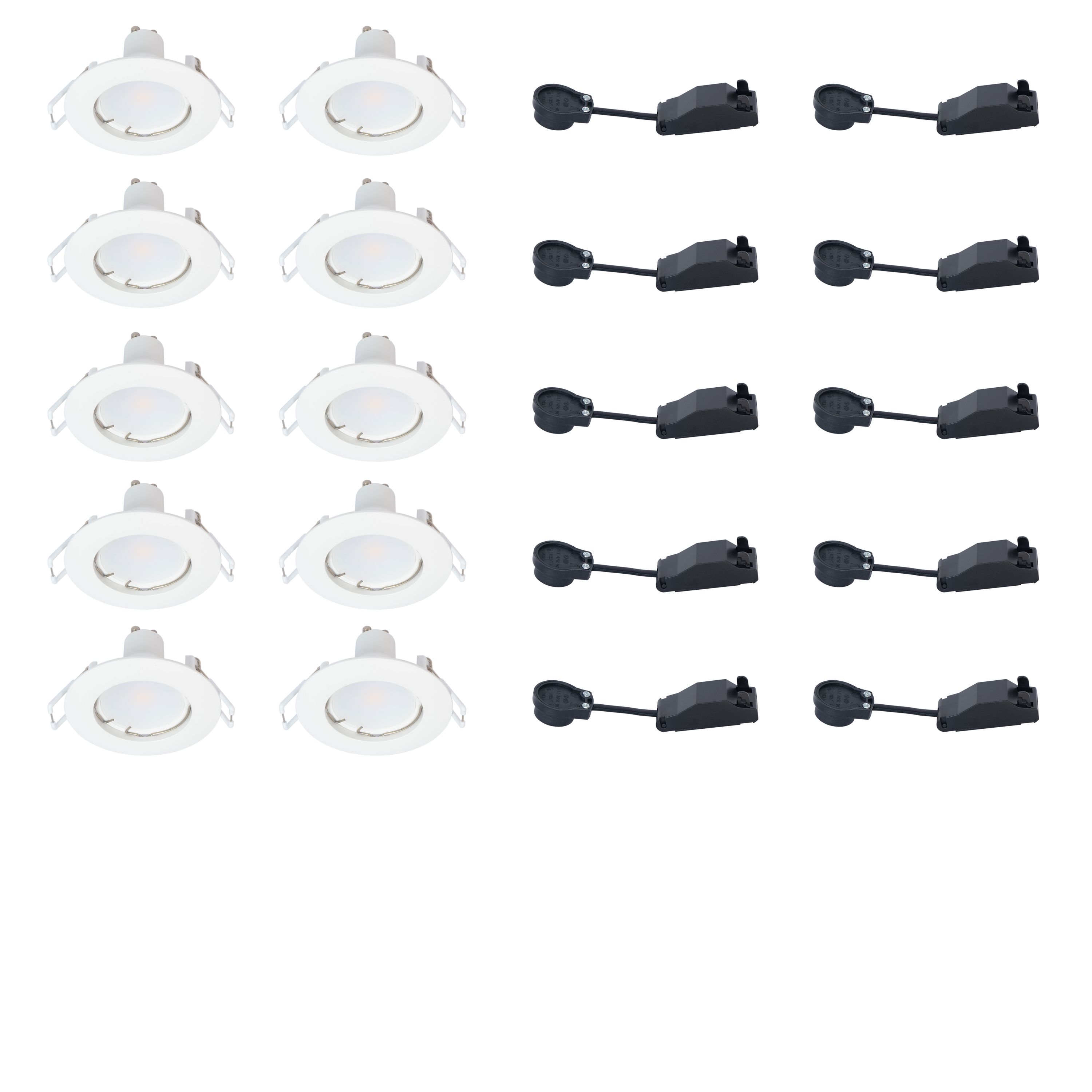GENERIC - Zestaw 40 reflektorów wpuszczanych RECESS - Reflektory LED Ø 8,2 cm - 340 LM - 2700K - Ciepła biel - Biały
