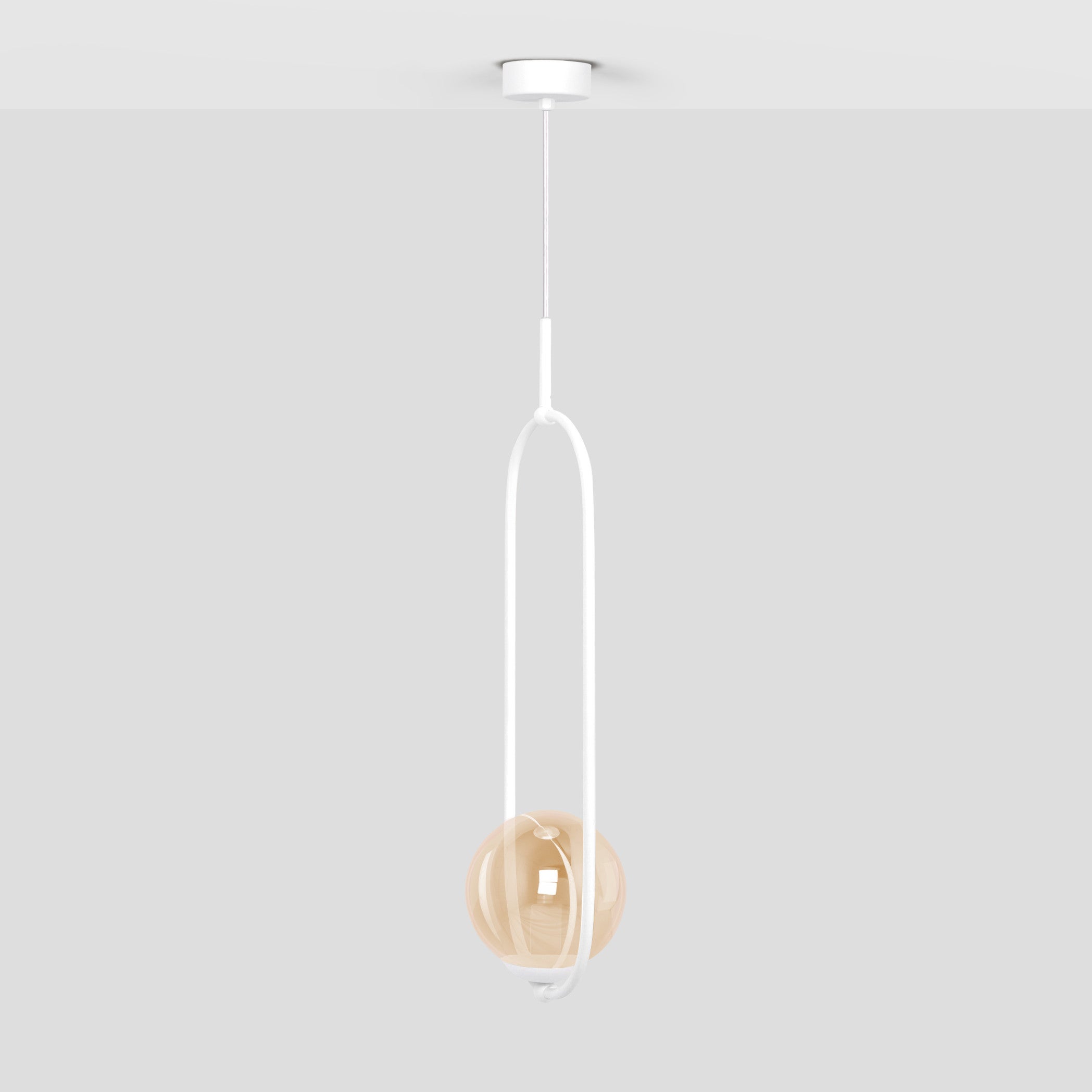 Lampa wisząca ALMA biało-bursztynowa 1xE14x15W metal wym:100x18,5x14cm IP20 Kaja