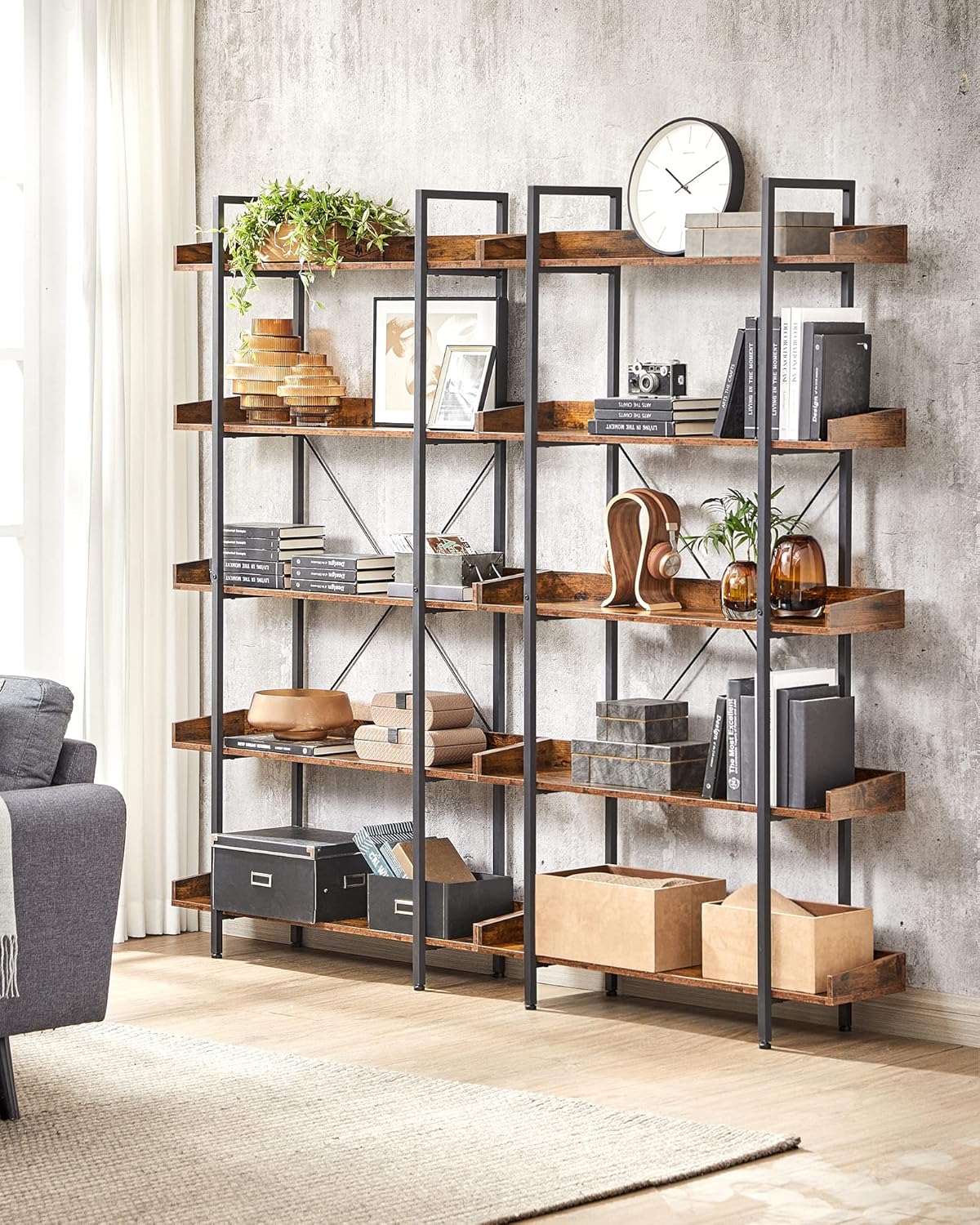 FirFurd libreria scaffale con 4 Scomparti a Cubi Portaoggetti,libreria