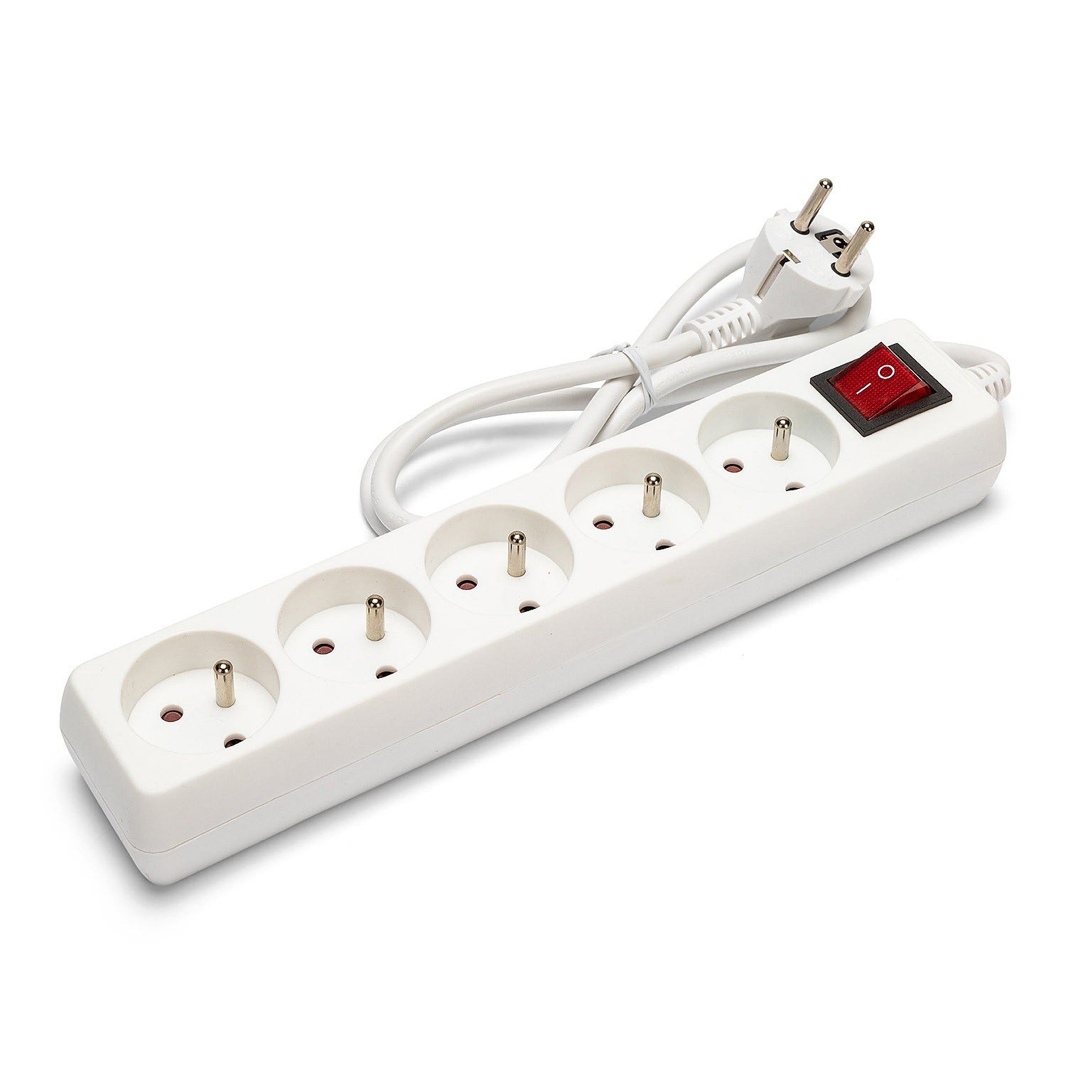 Rengleta Regleta 5x16A con interruptor, 1m, CE & NF | Leroy Merlin