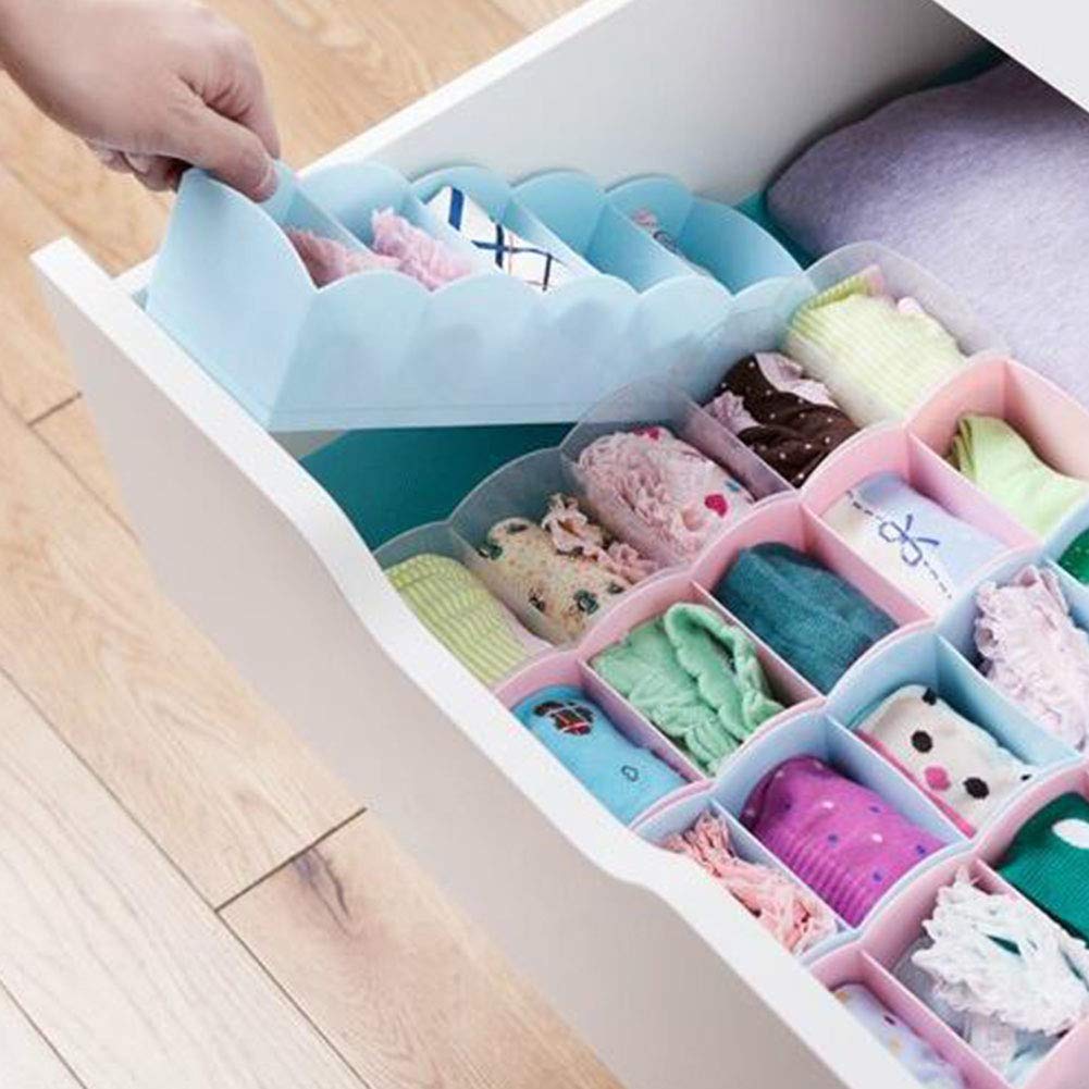 Organizer Trasparente Per Calzini Con 5 Griglie – Contenitore Per Cassetto, Divisorio Per Calzini E Accessori