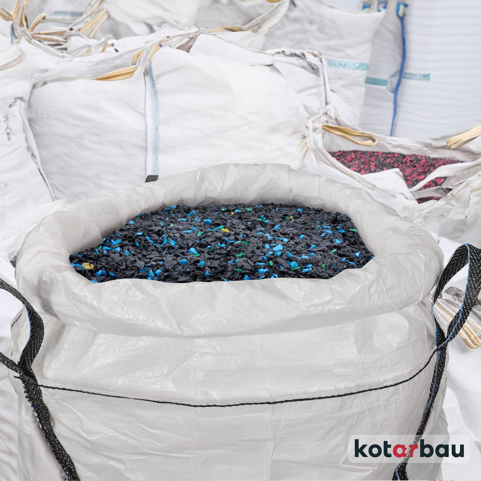 Sac Big Bag Vide, Sac Gravat Chantier 90 x 90 x 90 cm 500 kg avec trémie de vidange quatre pièces - KOTARBAU - 2