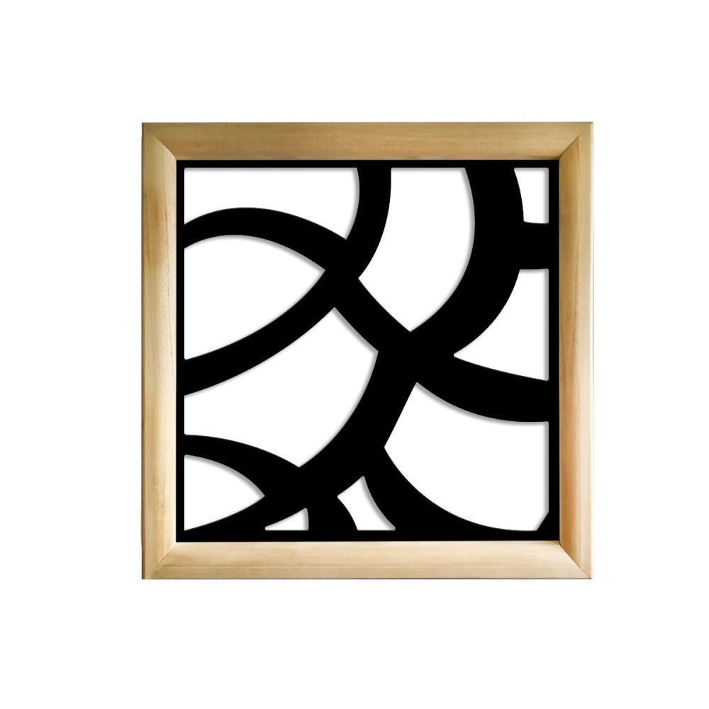 ROOTS - Kwadratowe moduły dekoracyjne z drewna i PVC - Rozmiar 73x73 cm - Grubość 64 mm - Kolor wewnętrzny CZARNY