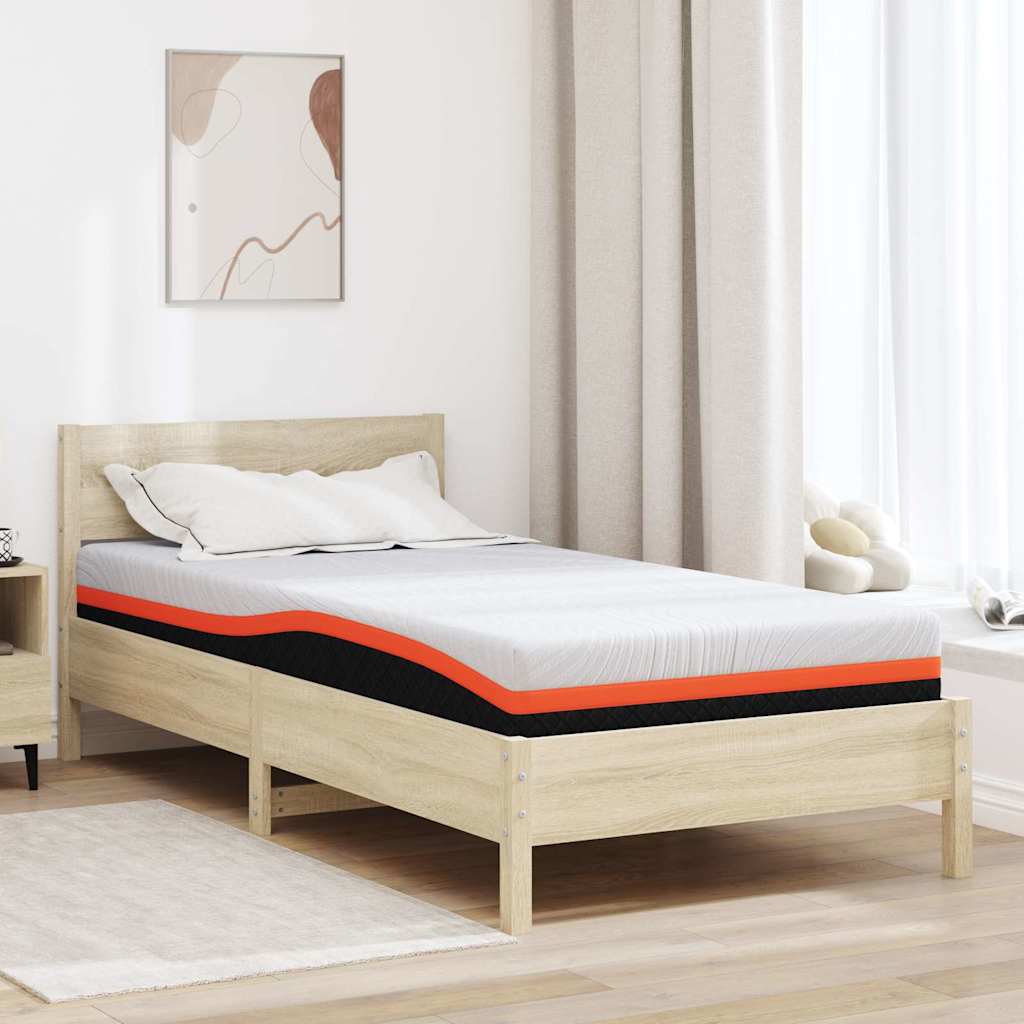 Materac Biały i czarny 100 x 200 cm Tkanina żakardowa vidaXL