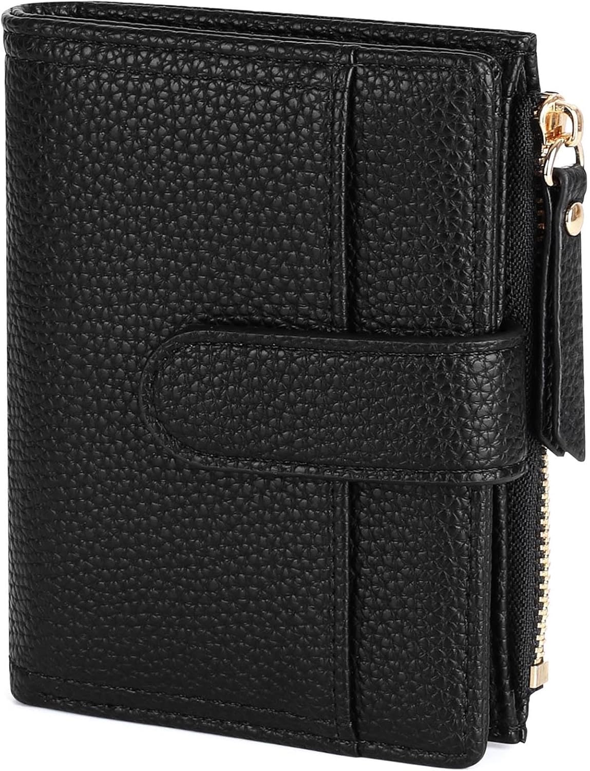 Porte-Monnaie Femme En Cuir Kakbrt - Mini Bourse Avec Fermeture Éclair Classique Et Doux (Noir)