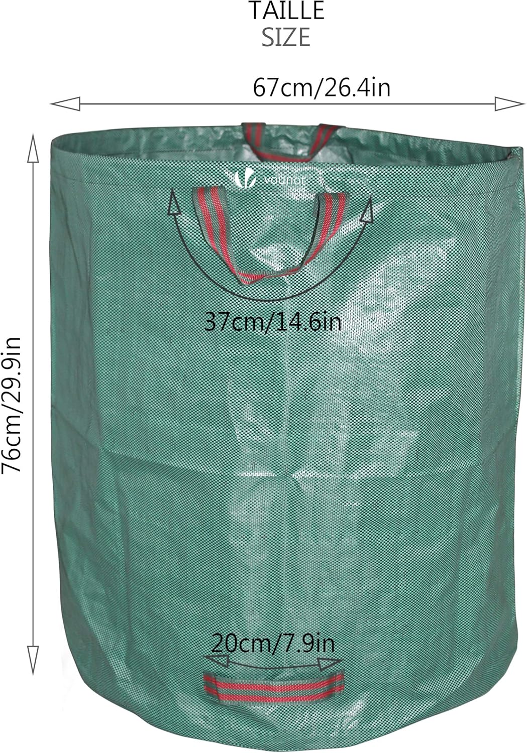Sacco da giardino da 272 litri con manici - Sacco per rifiuti da