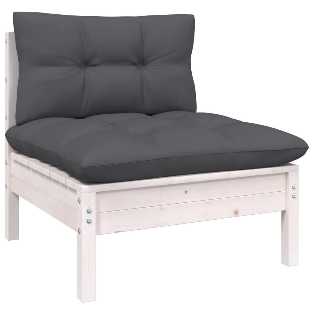 Maison Exclusive - Salon de jardin 3 pcs avec coussins Bois de pin massif - 5