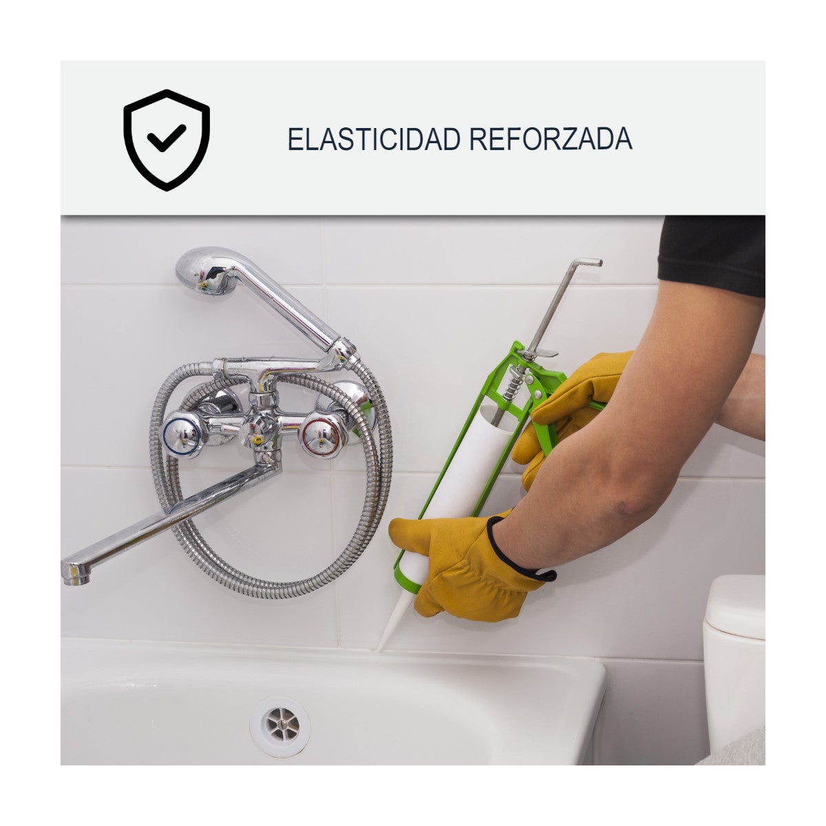 Silicona para ducha, bañera, lavabo - ARCASEALANT - 45 - 300 ml x 1 Blanco - ARCANE INDUSTRIES - 4