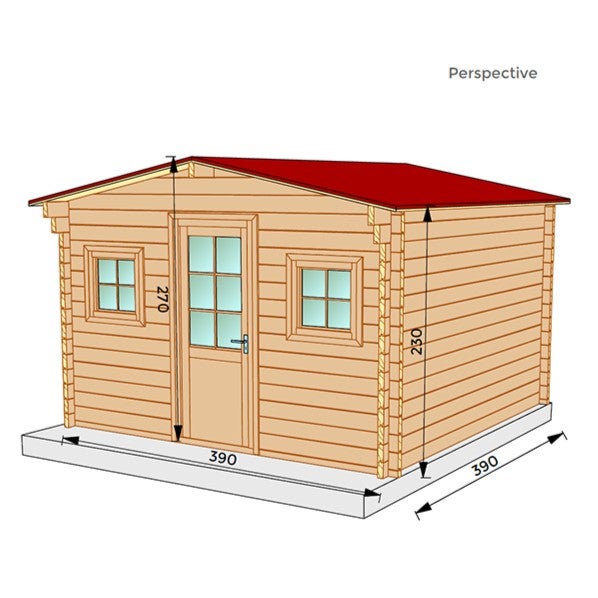 Studio de jardin OUTRIAZ 16m² - Bois Douglas épaisseur 55mm - Porte & Fenêtres PVC GROSFILLEX - Toiture Bacacier avec voliges - 8