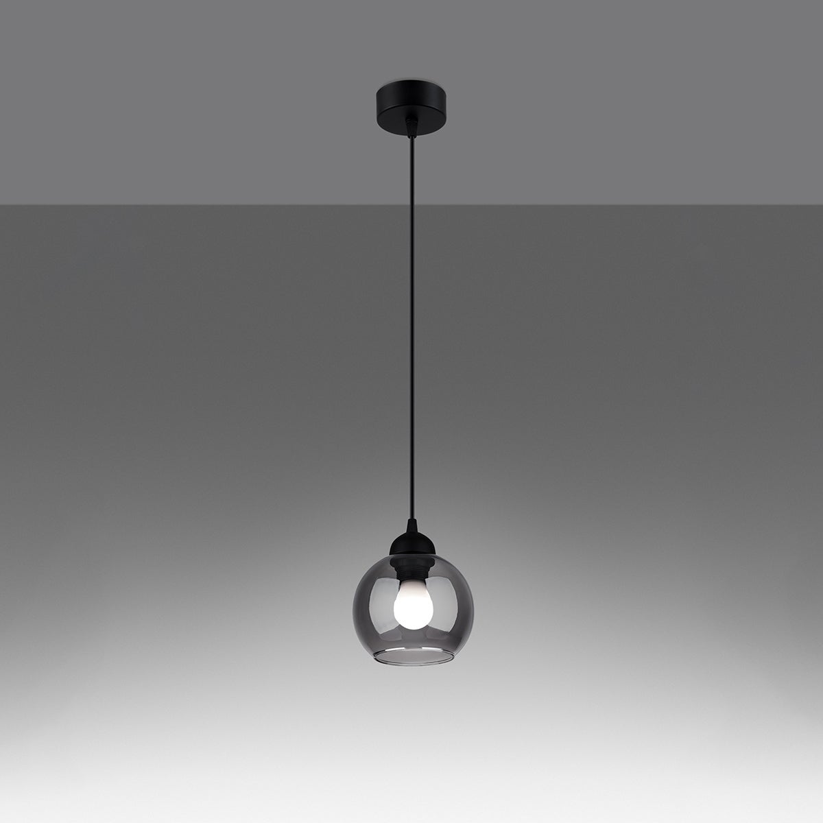 Lampa wisząca ZELARO 1 czarna LED 3000K - 15x15x130cm Sollux