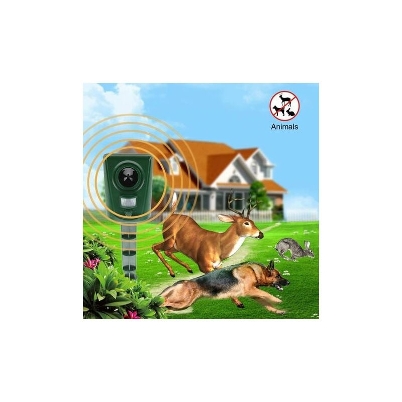 2X Répulsif Chat Jardin à Ultrasons, Répulsif Chats avec Piquet au Sol Prévenir Les Chiens et Les Chats, Les Oiseaux, pour Jardins, Champs, Pépinières - 3