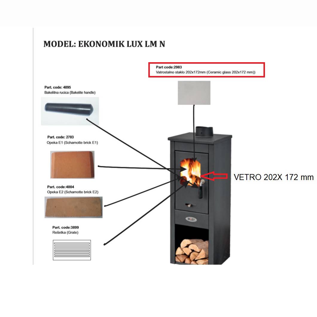 Vetro per porta stufa a legna, vetro resistente al calore, per esterni a legna da ardere, barbecue, porta in vetro ad alta temperatura (11,5 x 6,7