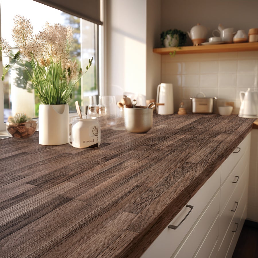 TROMSO NUEZ: Vinyle adhésif pour plan de travail de cuisine et salle de bain. Résistant aux taches. Imperméable. Facile à poser et à nettoyer. 0,65x2m - 2
