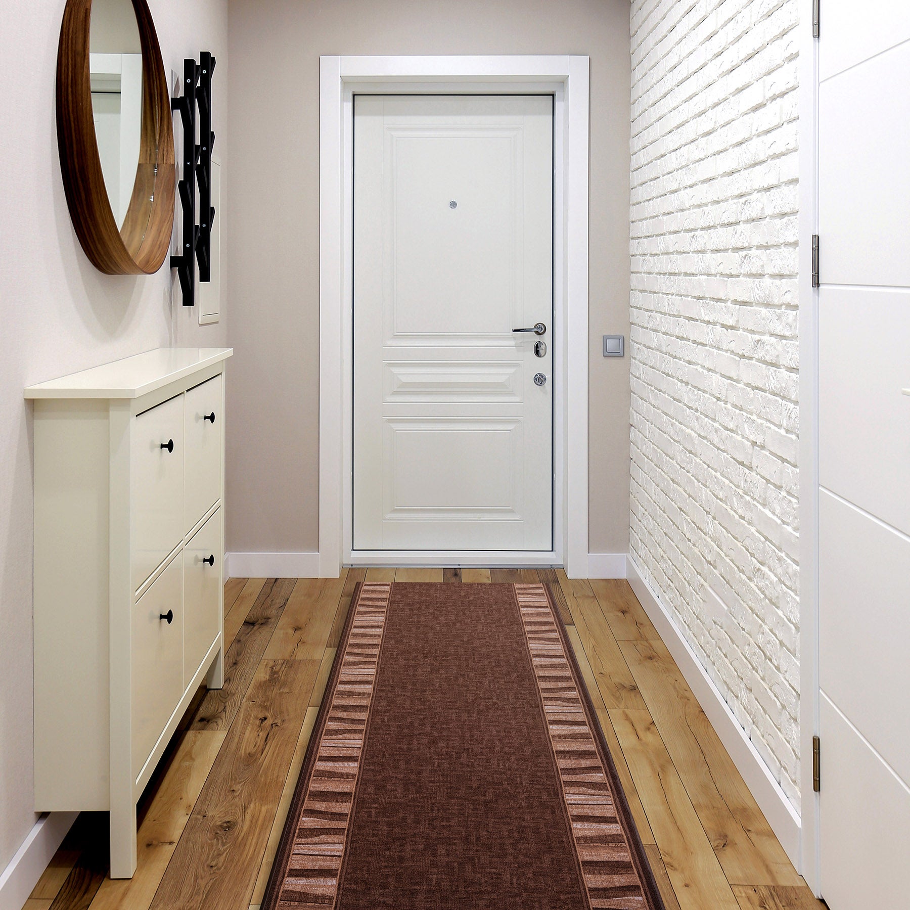 CHODNIK podgumowany LINEA brąz 100cm 100x900 cm - 3