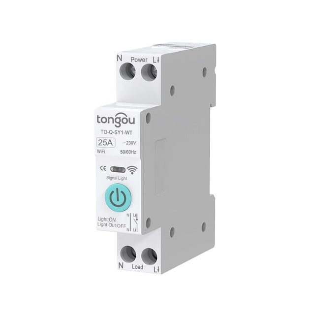 Interruttore automatico, interruttore intelligente WiFi TUYA, alta capacità di corrente, telecomando wireless, 25 A, senza contatore
