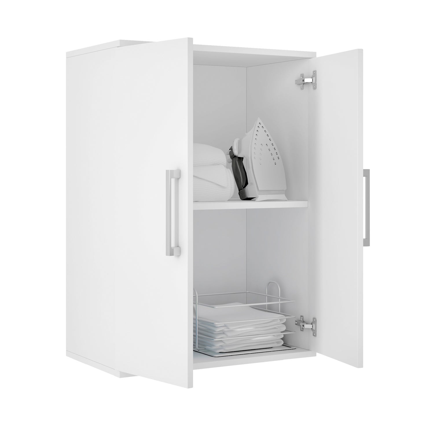 Armoire, Placard De Rangement Avec 1 Porte Coloris Blanc - Longueur 35 X Profondeur 32 X Hauteur 170 Cm