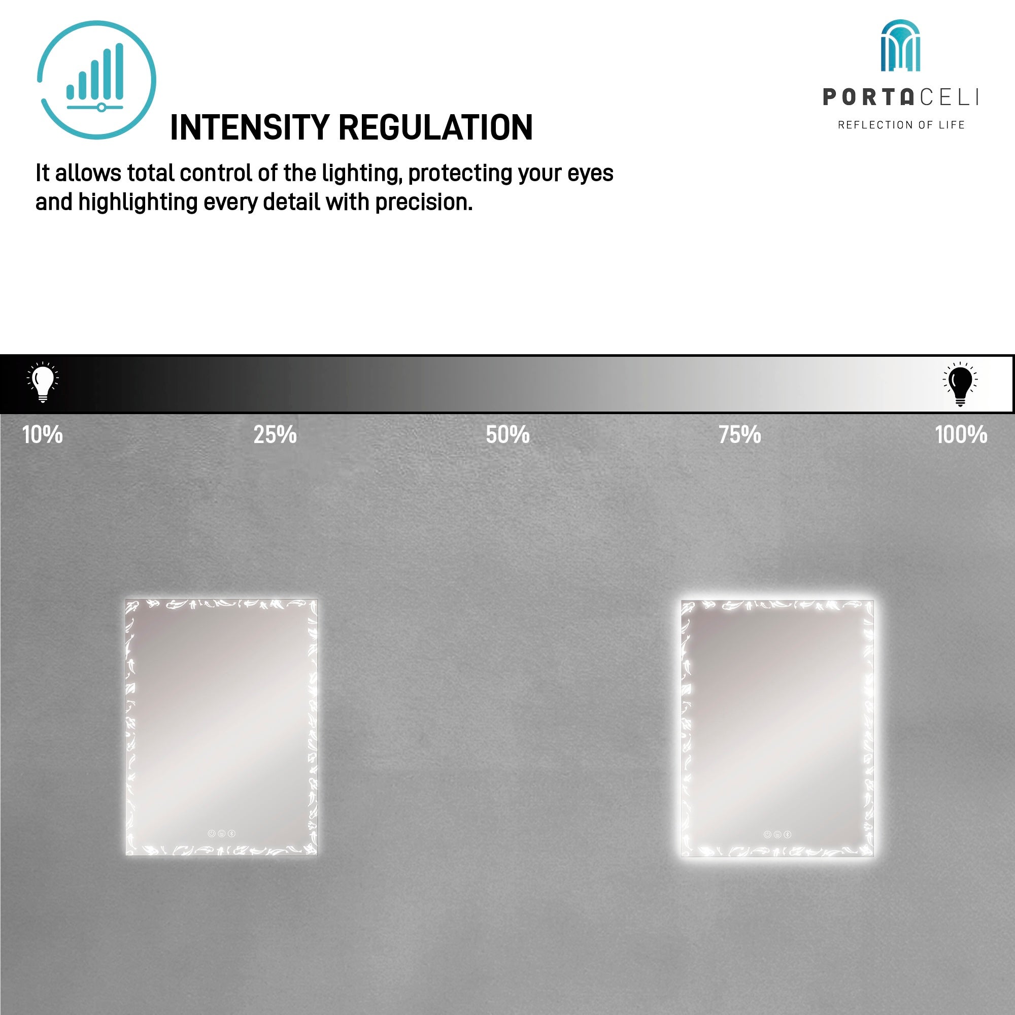 Miroir de salle de bain Koi Connect 80 x 80, APP, Anti-buée et Bluetooth - 6
