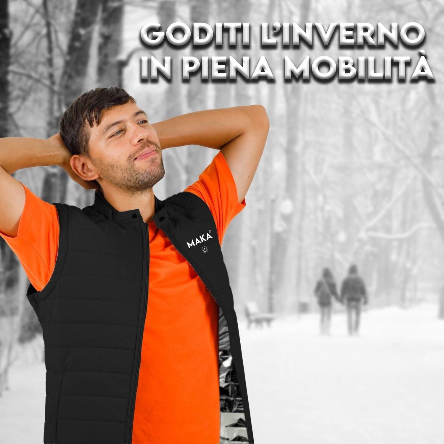 Gilet riscaldante serpentina eletrtrica usb giacca bomber lavoro multitasca unisex bomber giacca riscaldata antifreddo Nero Taglia L - 4