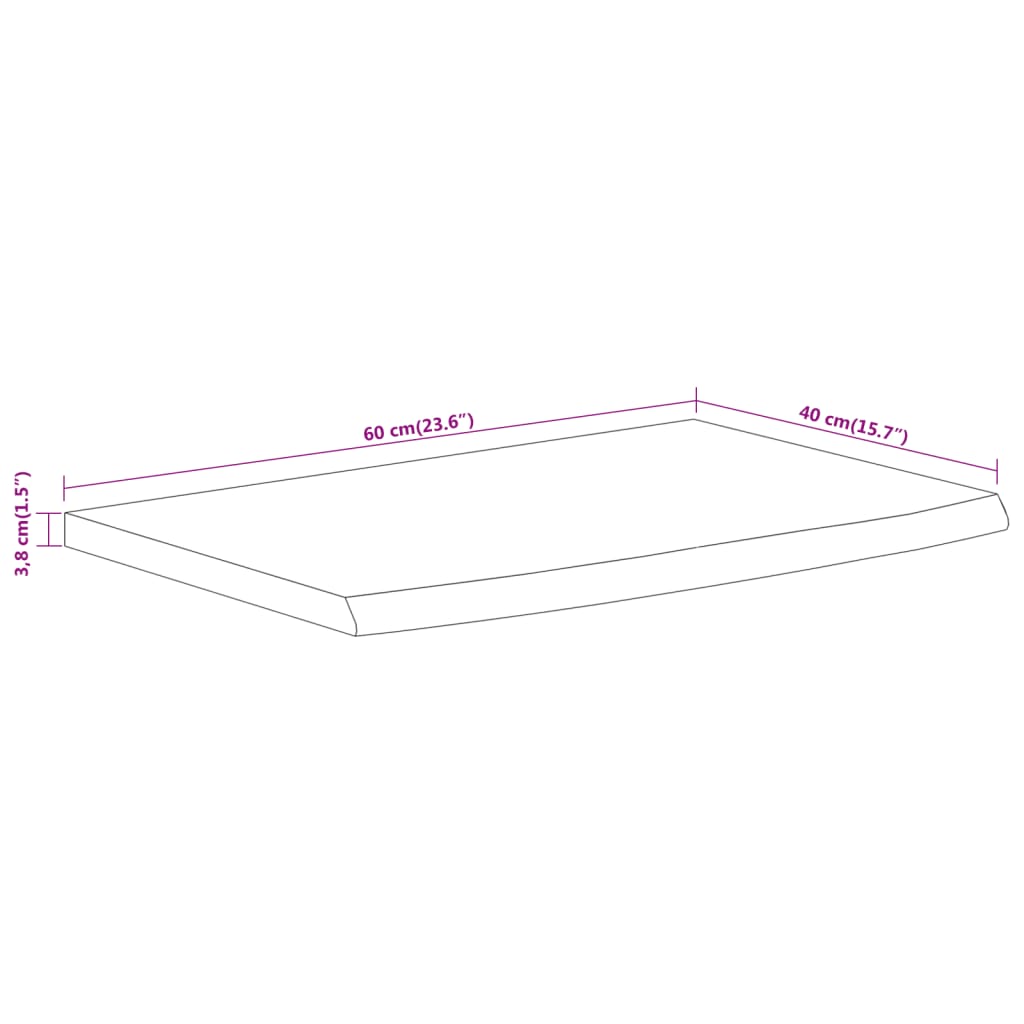 Étagère murale | Étagère flottante | Étagère suspendue rectangulaire massif acacia bordure assortie CFW686991 - 8