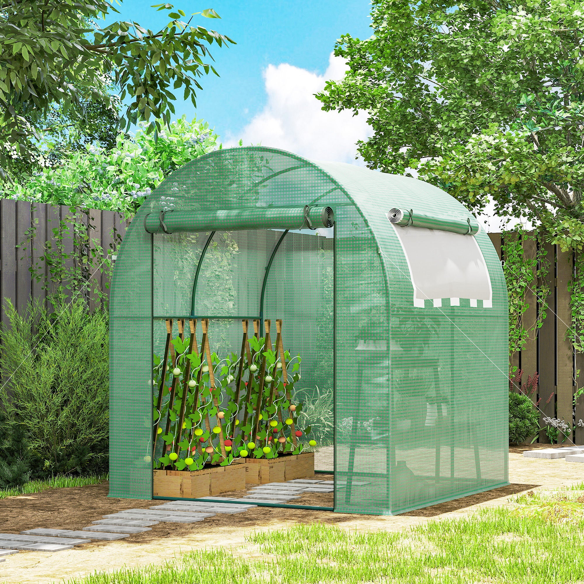 Serre tunnel de jardin PE Outsunny - 2