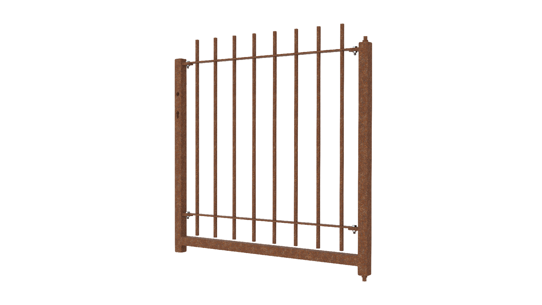 ELEO Portillon de jardin en métal Padua, portail de cour rouillé, 100 x