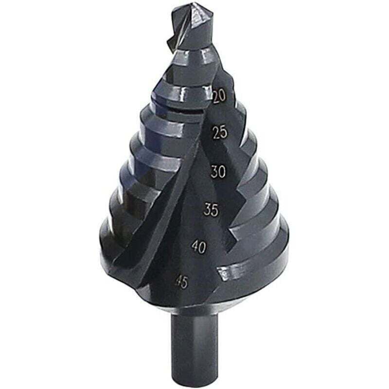 Burghiu elicoidal cu nitrurare în trepte, freză multi-găuri 10mm-45mm, tăiere găuri în total 8 trepte, mărire, tablă, PVC, prelucrarea lemnului