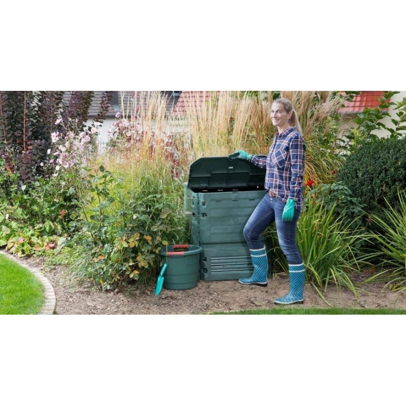 Compostadora de Jardin 1000 Litros Polietileno 100x100x100 cm | Compostador Exterior Ecológico | Reciclaje de Residuos Orgánicos - 2