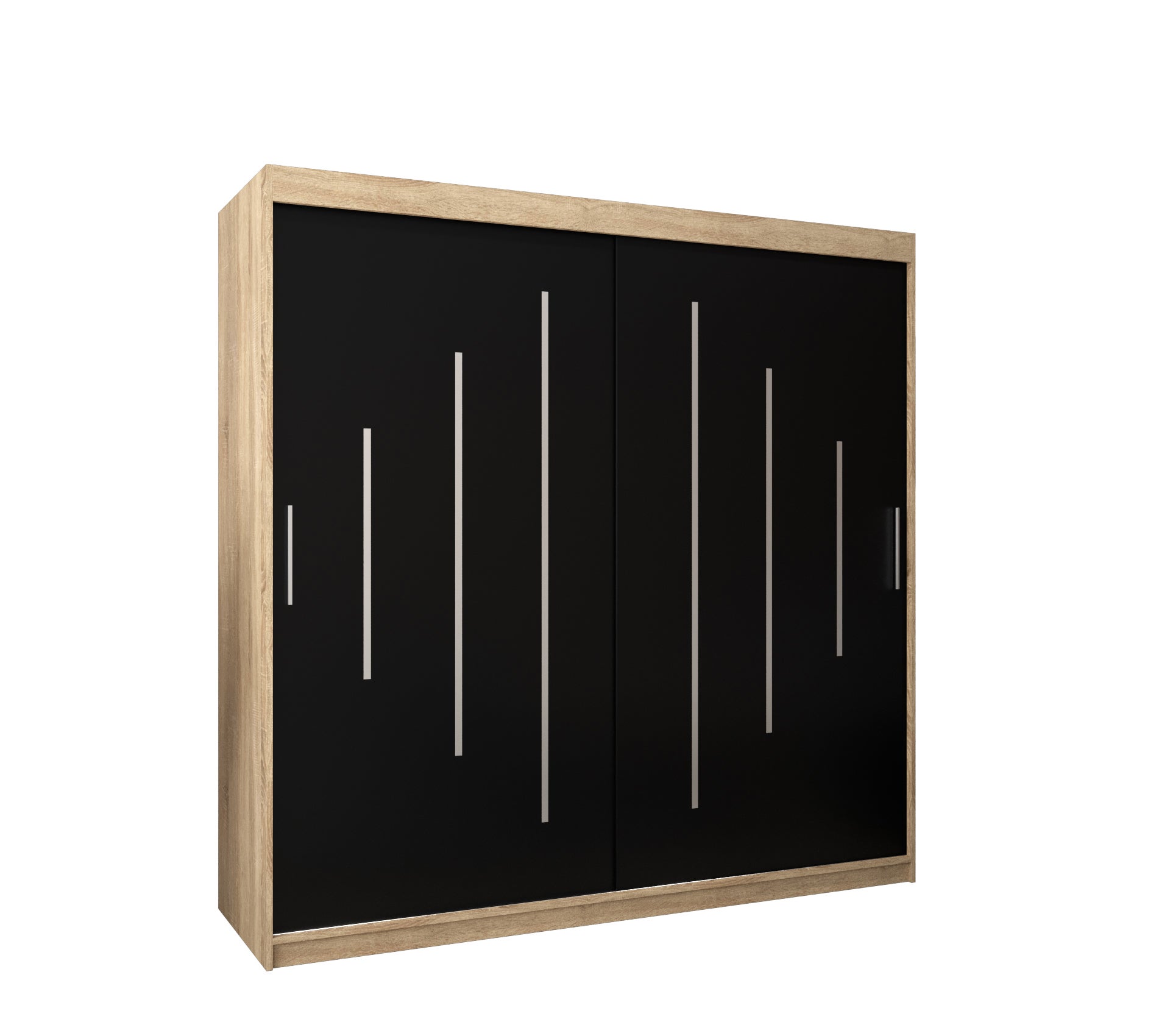 Szafa przesuwna garderoba York 200 x 62 x 200 cm Sonoma + Czarny - Abiks Meble