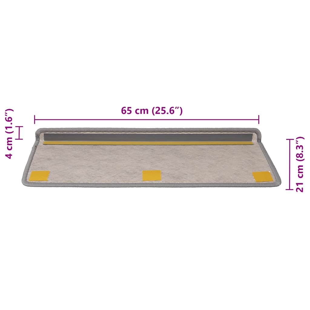 Tapis d'escalier autocollants 30 pcs | Paillasson d'escalier | Tapis de marche 65x21x4 cm platine CFW622579 - 8