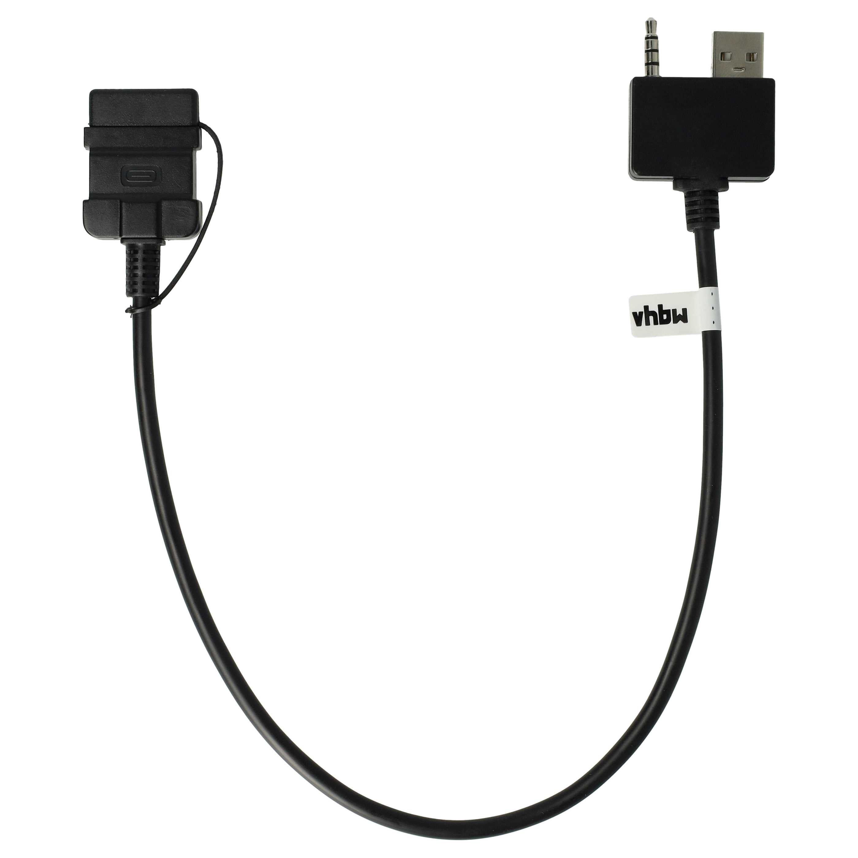 vhbw Câble adaptateur de ligne AUX Radio compatible avec Hyundai de l'année de fabr. 2009+ Genesis, SantaFe, Sonata, Veracruz voiture, véhicule - USB - 4