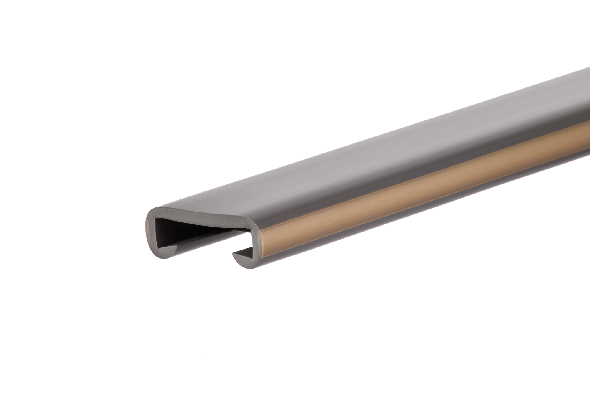 Poręcz PVC 40x8 mm LUX antypoślizgowa - 1 metr, czarno-kremowy