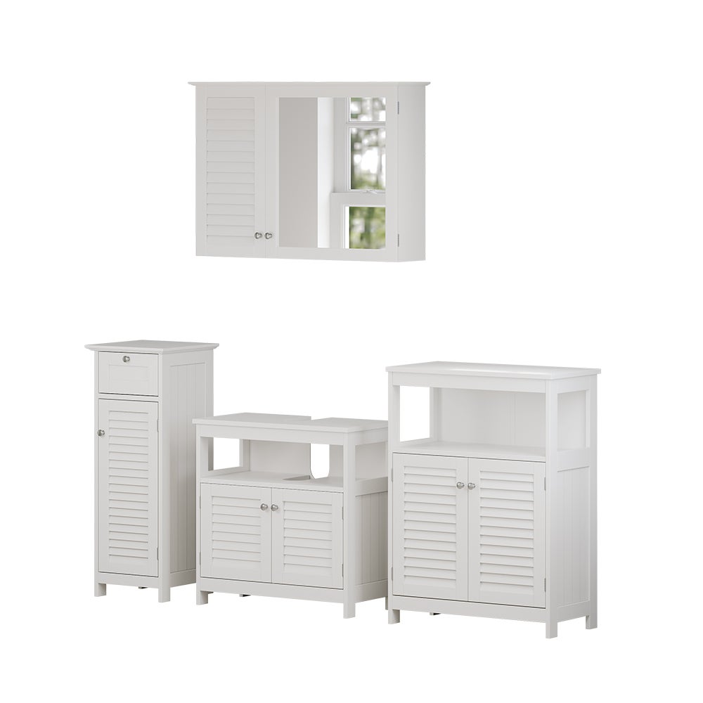 Vicco Zestaw mebli łazienkowych Riad, Biały, 4 części, opcja 2