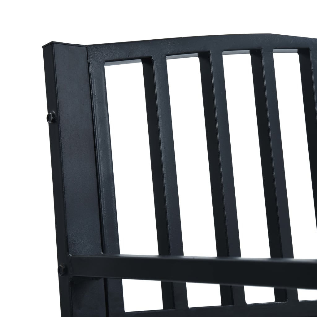 Banc de jardin en acier noir 120 cm - COMFORTXL - 6