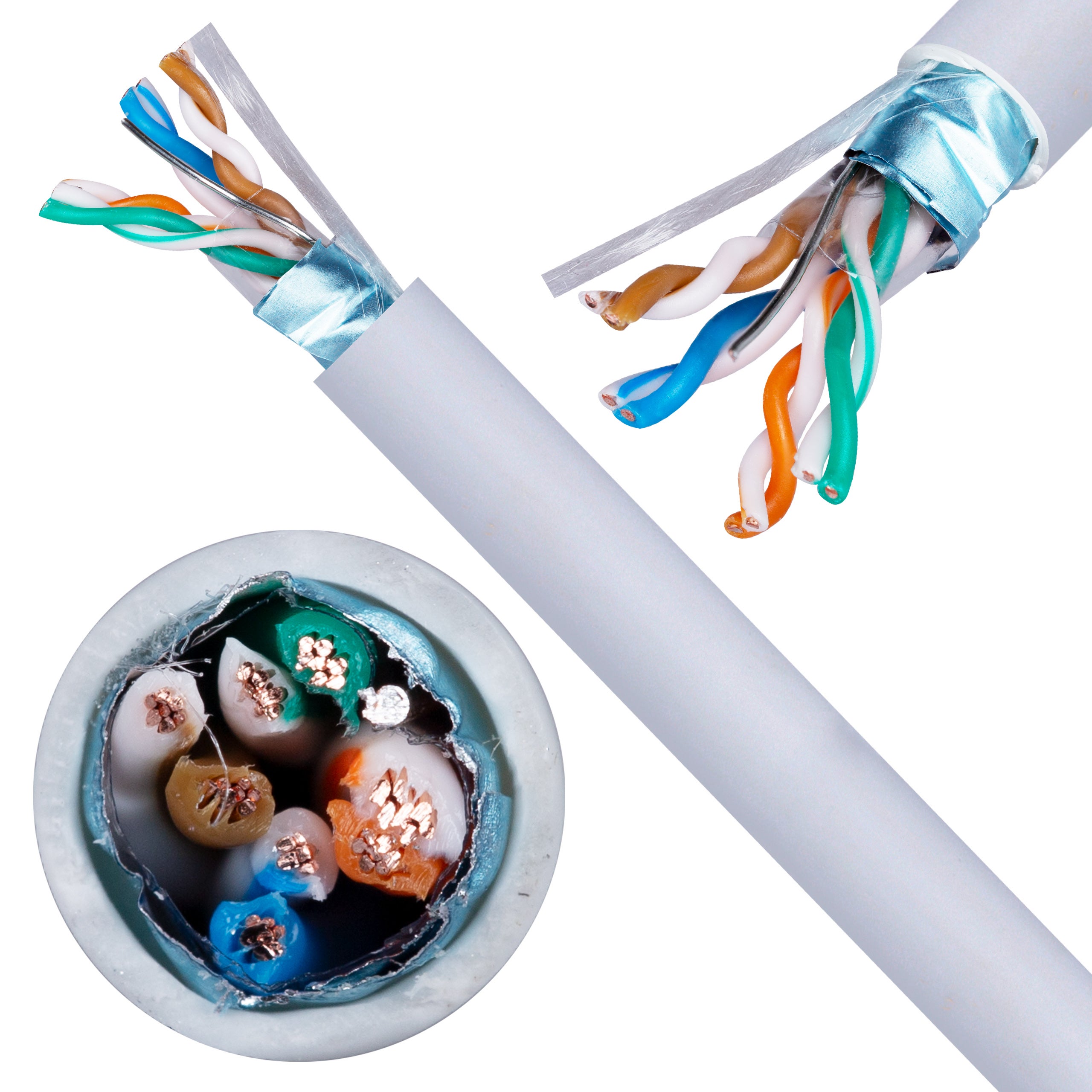 Kabel sieciowy F/UTP kat.5e skrętka 4x2x0,48mm wewnętrzny PVC szary linka Alantec 305m