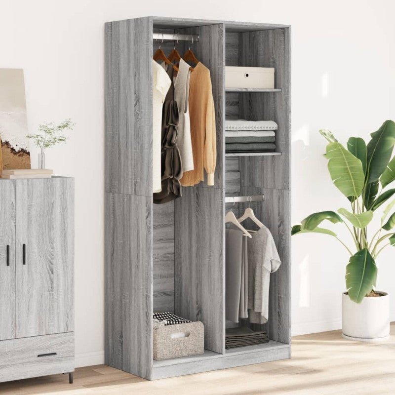 Garde robe sonoma gris 100x50x200 cm bois d ingénierie - 3