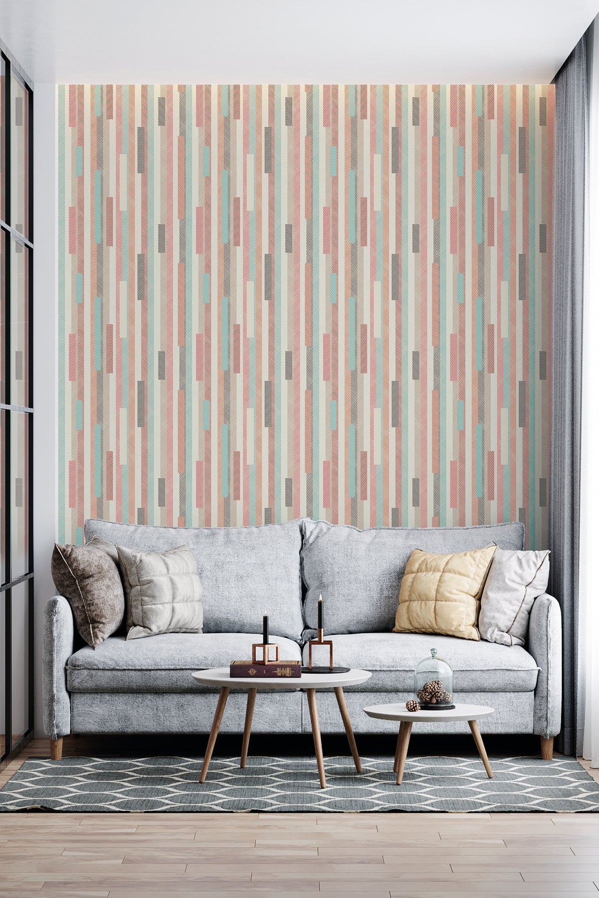 Papel pintado chevron 1 rollo 55 x 250 cm leroy merlin