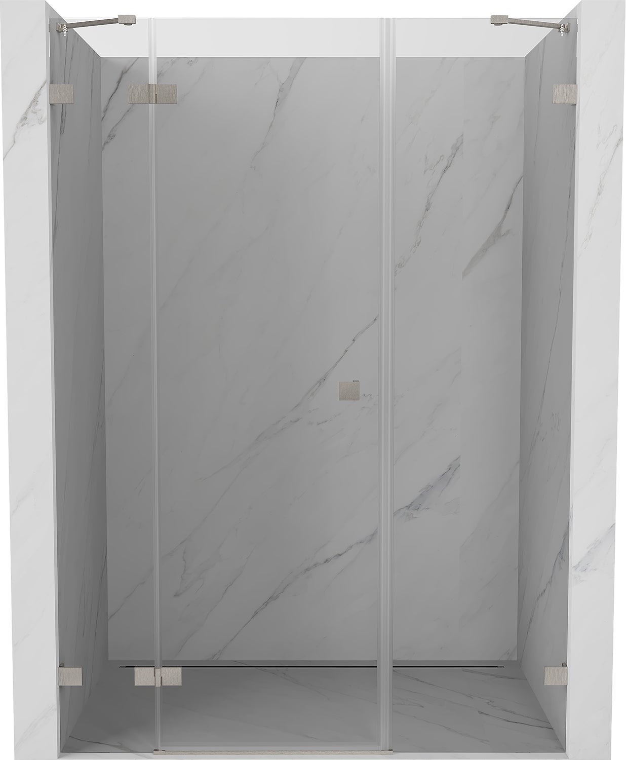Mexen Lunar drzwi prysznicowe uchylne lewe 120 cm, transparent, nikiel szczotkowany - 834S-120-050-97-00-L