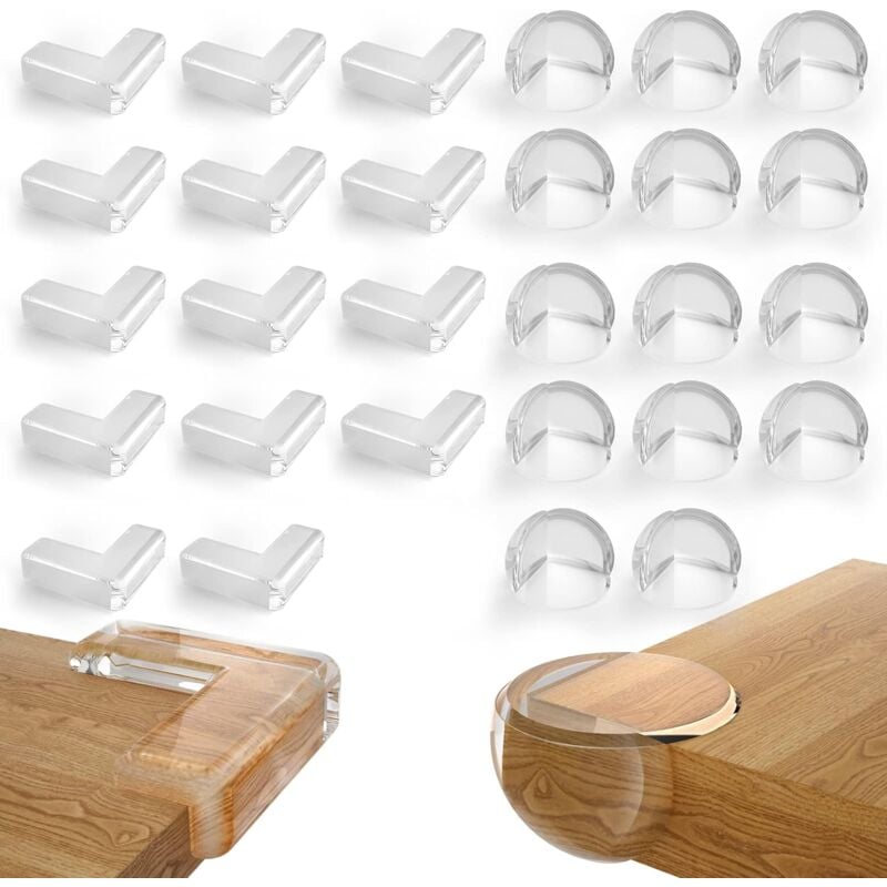 Protezioni Angoli Bambini 30 Pezzi - Silicone Autoadesivo Trasparente, Forme L E Settore, Per Mobili E Spigoli - Foto 12