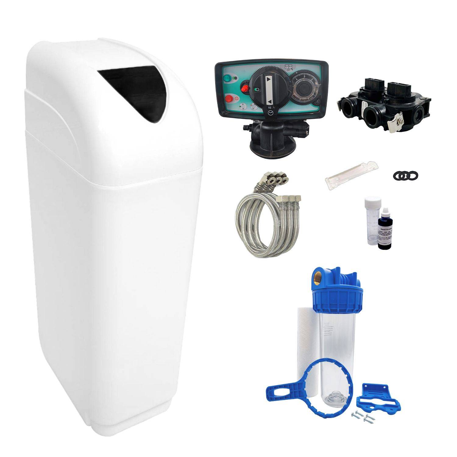 Adoucisseur D'eau 25l Vanne Fleck 5600 Mv Complet Bac Blanc Kit — free download