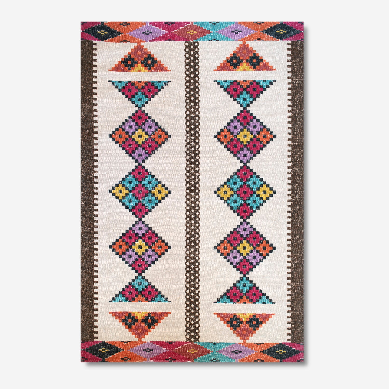 Dywan etniczny z bawełny 160x230 cm – Ręcznie tkany i trwały dywan