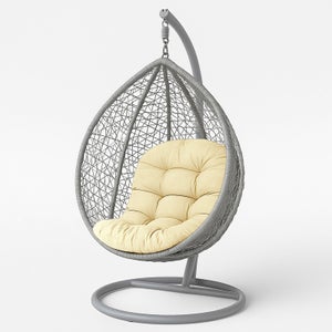 Coussin Pour Fauteuil Suspendu Ou Fauteuil œuf HOMESCAPES - Imperméable, 110x90 Cm, Vert, Avec Appuie-tête Amovible