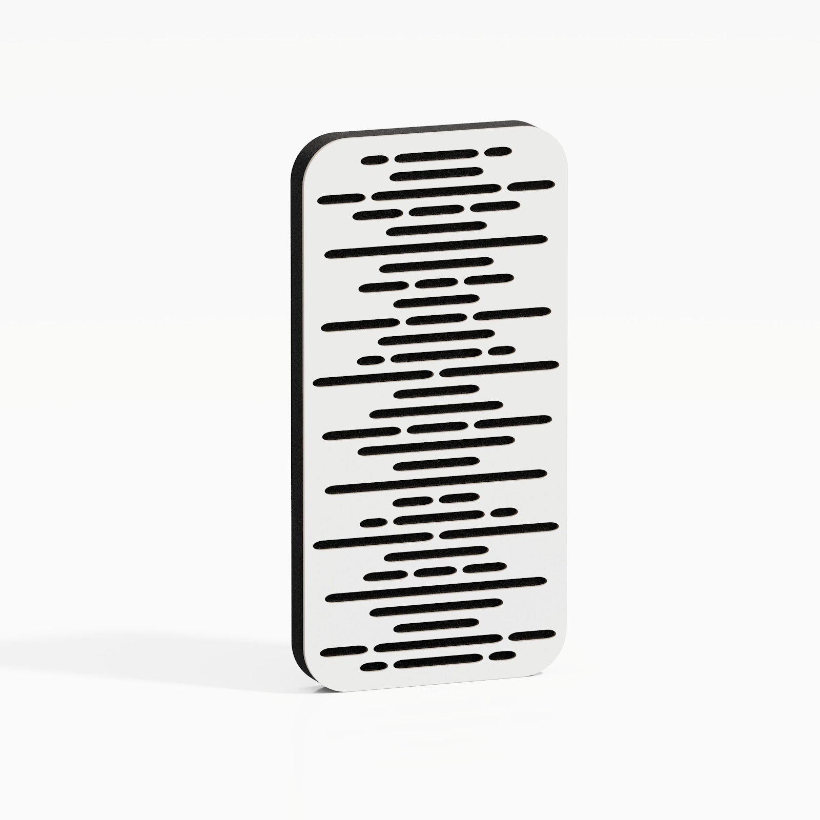 Lot de 4 Panneaux acoustiques Wave-D18 étroits insonorisants 23x46x3 cm - 0,42 m² surf.totale -MDF perforé laminé et mousse acoustique -Blanc - 2